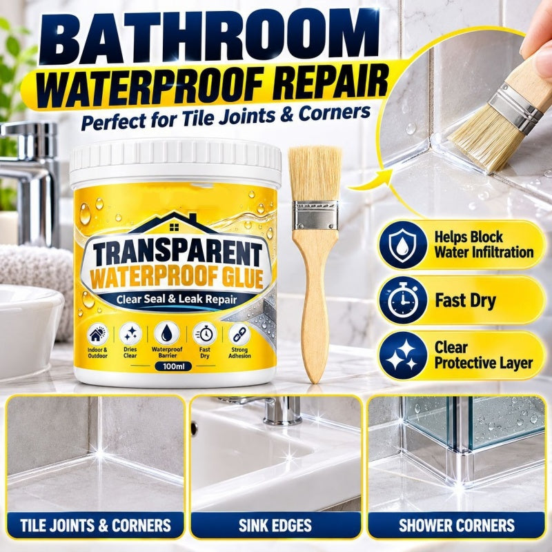 Transparenter, wasserfester Kleber mit Pinsel zur Leckreparatur