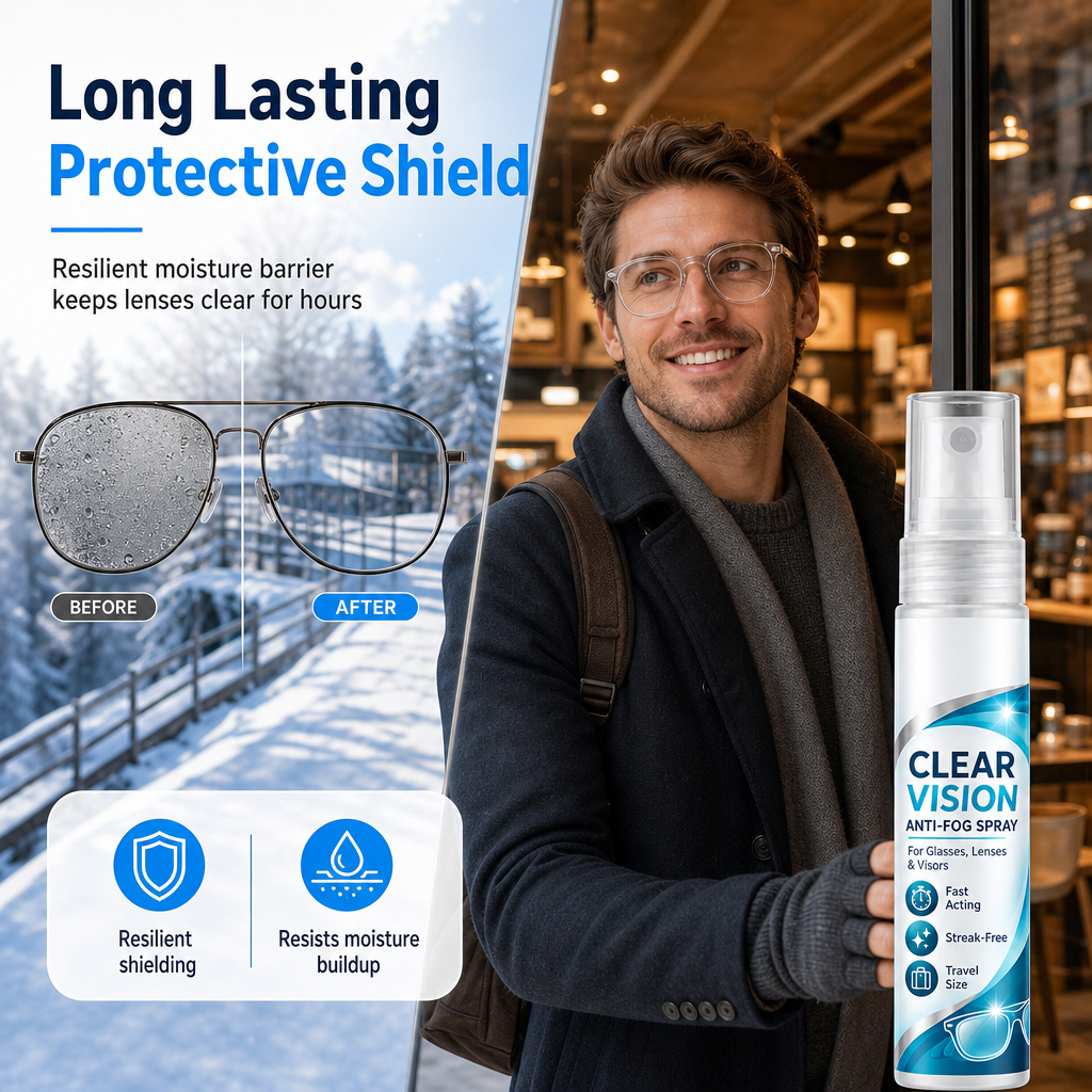Tragbares Anti-Beschlag-Spray für Brillen und Gläser