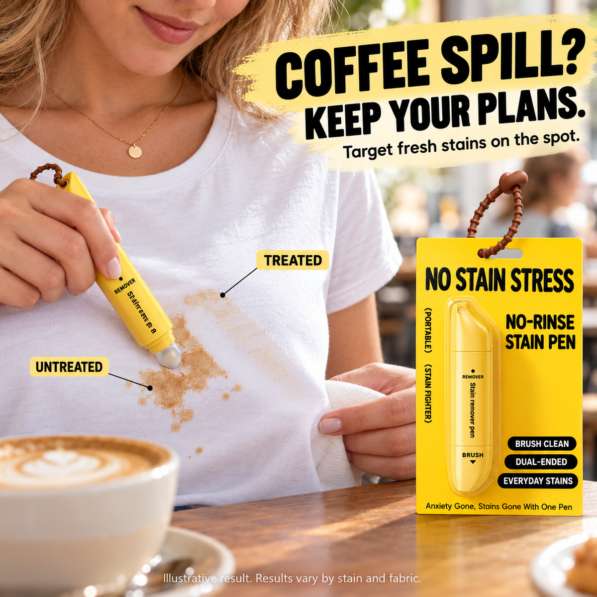 🥳2026 HEISSER VERKAUF🥳💞50.000 VERKAUFT! 🖊️✨ 50% RABATT! Tragbarer Fleckenentferner-Stift mit doppeltem Kopf – Rollerball und Silikonbürste, entfernt Make-up, Fett, Kaffee- und Weinflecken. Wasserlos, schnell trocknend und reisefertig! 🛡️✅