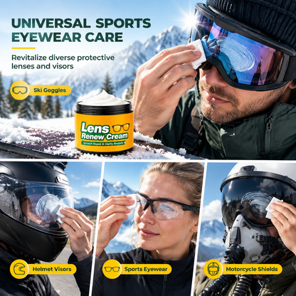 Linsenkratzreparaturcreme-Set mit Schwamm für Brillen, Schutzbrillen, Gesichtsschilde und Helmvisiere