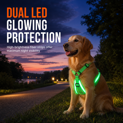 LED-Hundeharness mit Leuchtfunktion für Spaziergänge bei Nacht