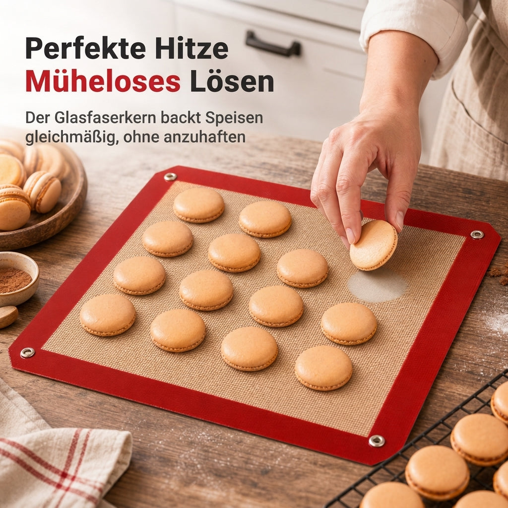 Antihaft-Silikon-Backmatte hitzebeständige Glasfaser-Backfolie für Macarons und Gebäck