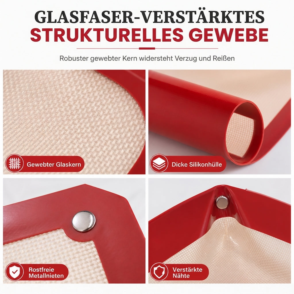 Antihaft-Silikon-Backmatte hitzebeständige Glasfaser-Backfolie für Macarons und Gebäck