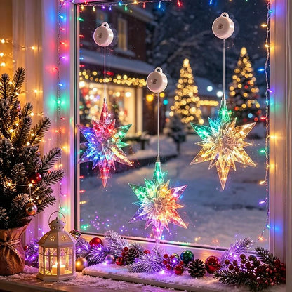 🎄✨Weihnachtliche Fensterleuchten mit Saugnapf – kein Bohren, batteriebetrieben & wiederverwendbar ✨