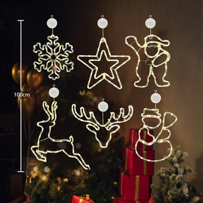 🎄✨Weihnachtliche Fensterleuchten mit Saugnapf – kein Bohren, batteriebetrieben & wiederverwendbar ✨