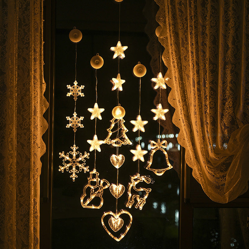 🎄✨Weihnachtliche Fensterleuchten mit Saugnapf – kein Bohren, batteriebetrieben & wiederverwendbar ✨