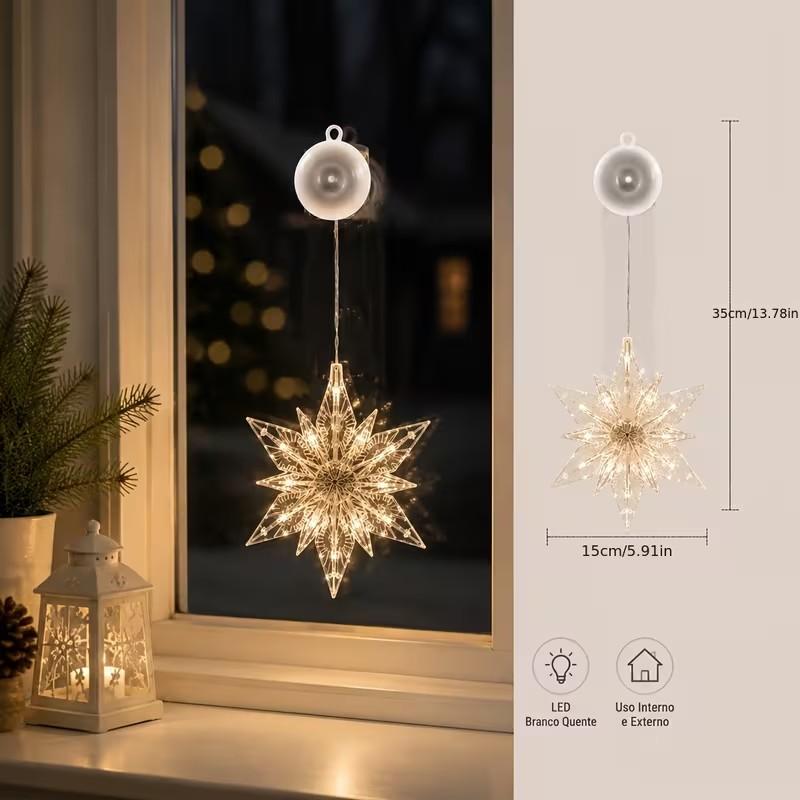 🎄✨Weihnachtliche Fensterleuchten mit Saugnapf – kein Bohren, batteriebetrieben & wiederverwendbar ✨