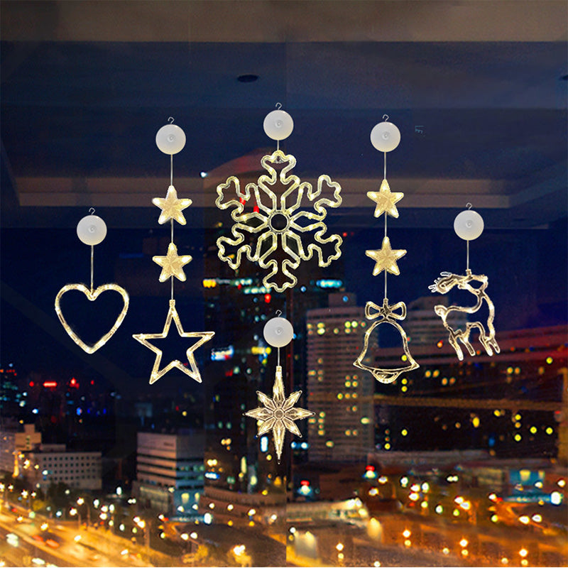 🎄✨Weihnachtliche Fensterleuchten mit Saugnapf – kein Bohren, batteriebetrieben & wiederverwendbar ✨