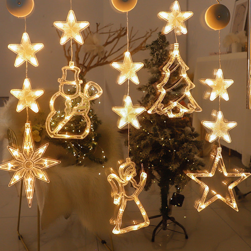 🎄✨Weihnachtliche Fensterleuchten mit Saugnapf – kein Bohren, batteriebetrieben & wiederverwendbar ✨