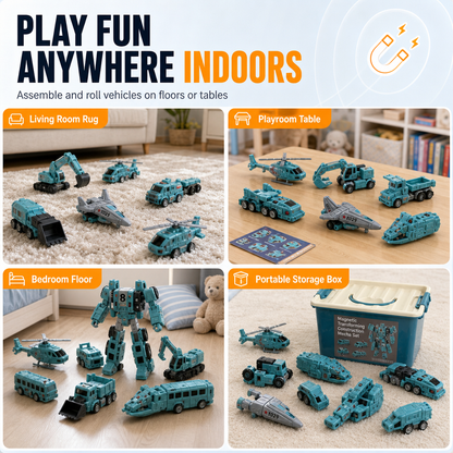 🎄🎁Magnetisches, umbaubares Konstruktions-Spielzeugauto