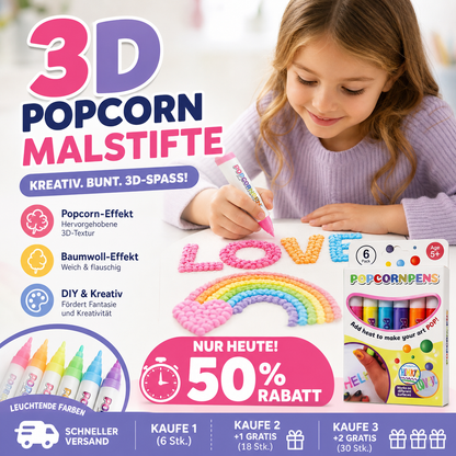 🥳HEISSER SALE 2026🥳💞50.000+ VERKAUFT!🎄🎁Magische Popcorn-Stifte mit Blaseneffekt, wärmeaktivierte Popcorn-Stifte, DIY-3D-Kunstmarker für Kinderbastelprojekte