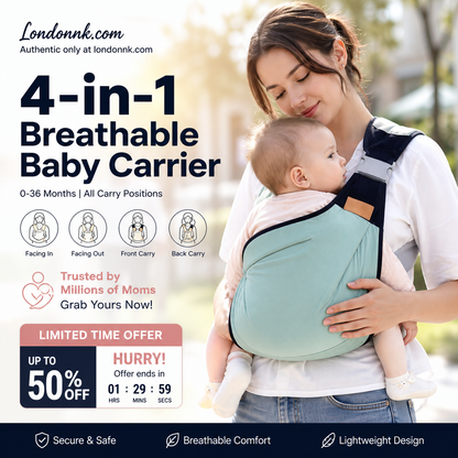 🎉 Sonderangebot 2026 – Über 30.000 verkaufte Exemplare! 👶 Atmungsaktive 4-in-1-Babytrage – 0–36 Monate, vorne/hinten/mit Blick nach innen/außen – Komfort für Eltern und Baby, ohne die Hände zu beanspruchen! ✨